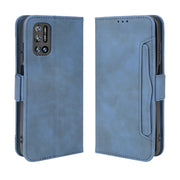 For Doogee N40 Pro Skin Feel Calf Pattern Horizontal Flip Leather Case with Holder & Card Slots & Photo Frame(Blue)