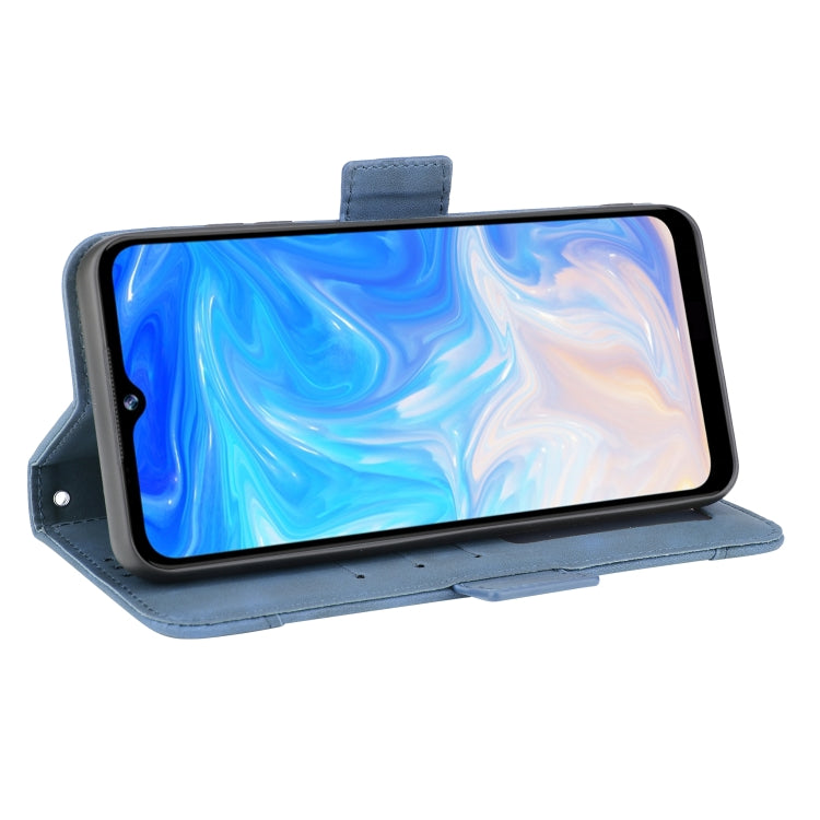 For Doogee N40 Pro Skin Feel Calf Pattern Horizontal Flip Leather Case with Holder & Card Slots & Photo Frame(Blue)