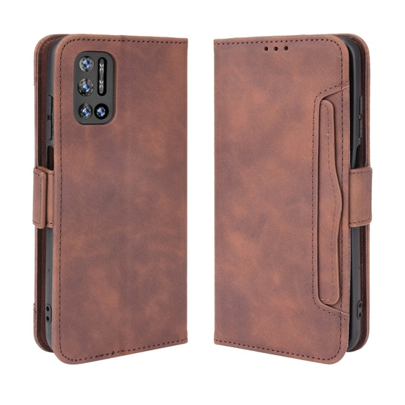 For Doogee N40 Pro Skin Feel Calf Pattern Horizontal Flip Leather Case with Holder & Card Slots & Photo Frame(Brown)