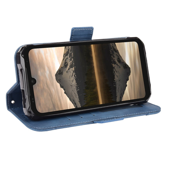 For Doogee S86 / S86 Pro Skin Feel Calf Pattern Horizontal Flip Leather Case with Holder & Card Slots & Photo Frame(Blue)