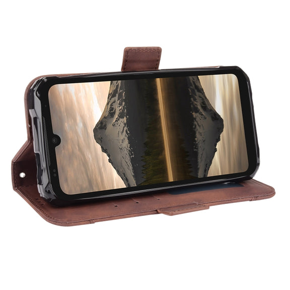 For Doogee S86 / S86 Pro Skin Feel Calf Pattern Horizontal Flip Leather Case with Holder & Card Slots & Photo Frame(Brown)