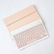 For Lenovo Pad Tab P11 11 inch TB-J606F LX110 Solid Color Detachable Square Keycap Bluetooth Keyboard Leather Tablet Case with Stand(Pink)