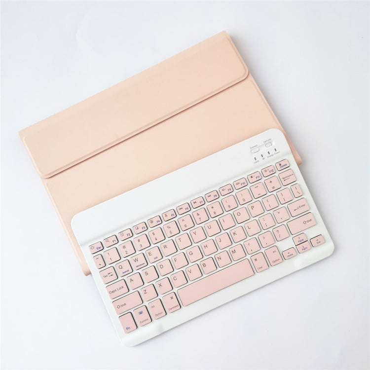For Lenovo Pad Tab P11 11 inch TB-J606F LX110 Solid Color Detachable Square Keycap Bluetooth Keyboard Leather Tablet Case with Stand(Pink)