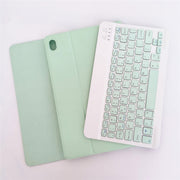 For Lenovo Pad Tab P11 11 inch TB-J606F LX110 Solid Color Detachable Square Keycap Bluetooth Keyboard Leather Tablet Case with Stand(Green)