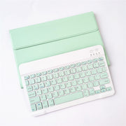 For Lenovo Pad Tab P11 11 inch TB-J606F LX110 Solid Color Detachable Square Keycap Bluetooth Keyboard Leather Tablet Case with Stand(Green)