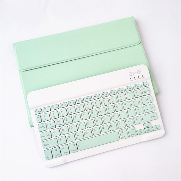 For Lenovo Pad Tab P11 11 inch TB-J606F LX110 Solid Color Detachable Square Keycap Bluetooth Keyboard Leather Tablet Case with Stand(Green)