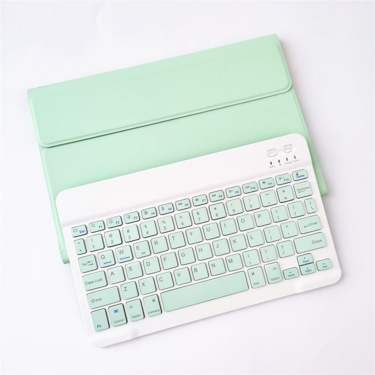 For Lenovo Pad Tab P11 11 inch TB-J606F LX110 Solid Color Detachable Square Keycap Bluetooth Keyboard Leather Tablet Case with Stand(Green)