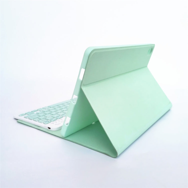 For Lenovo Pad Tab P11 11 inch TB-J606F LX110 Solid Color Detachable Square Keycap Bluetooth Keyboard Leather Tablet Case with Stand(Green)
