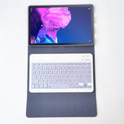 For Lenovo Pad Tab P11 11 inch TB-J606F LX110 Solid Color Detachable Square Keycap Bluetooth Keyboard Leather Tablet Case with Stand(Purple)
