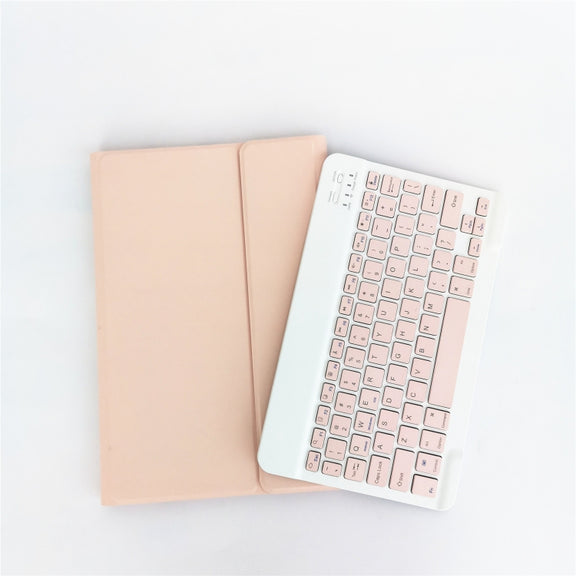 For Lenovo Pad Tab P11 Pro 11.5 inch TB-J706F LX115 Solid Color Detachable Square Keycap Bluetooth Keyboard Leather Tablet Case with Stand(Pink)
