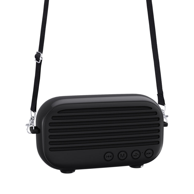 New Rixing NR-3000M Bluetooth 5.0 Portable Karaoke Wireless Bluetooth Speaker with Microphone & Shoulder Strap(Black)