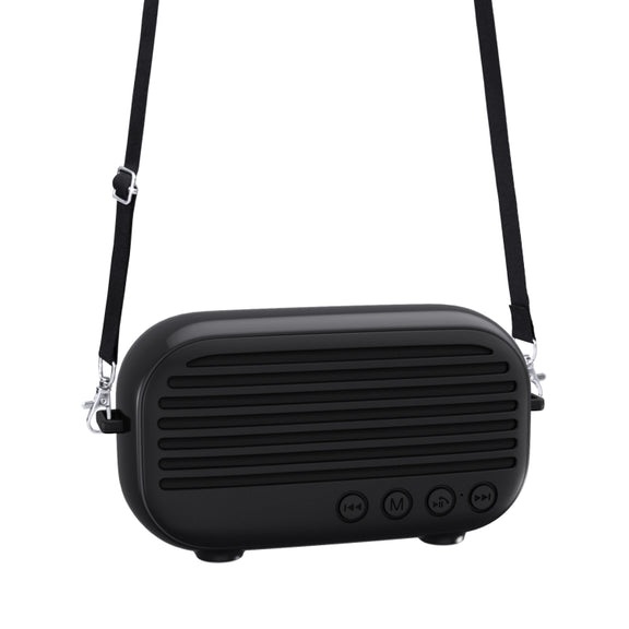 New Rixing NR-3000M Bluetooth 5.0 Portable Karaoke Wireless Bluetooth Speaker with Microphone & Shoulder Strap(Black)