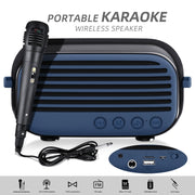 New Rixing NR-3000M Bluetooth 5.0 Portable Karaoke Wireless Bluetooth Speaker with Microphone & Shoulder Strap(Black)