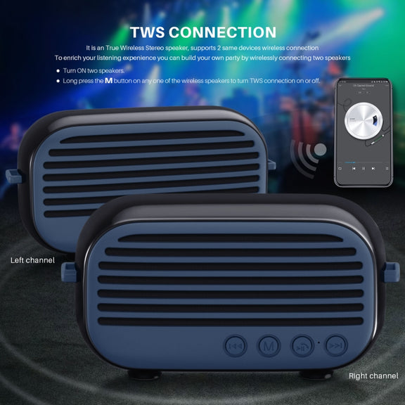 New Rixing NR-3000M Bluetooth 5.0 Portable Karaoke Wireless Bluetooth Speaker with Microphone & Shoulder Strap(Black)