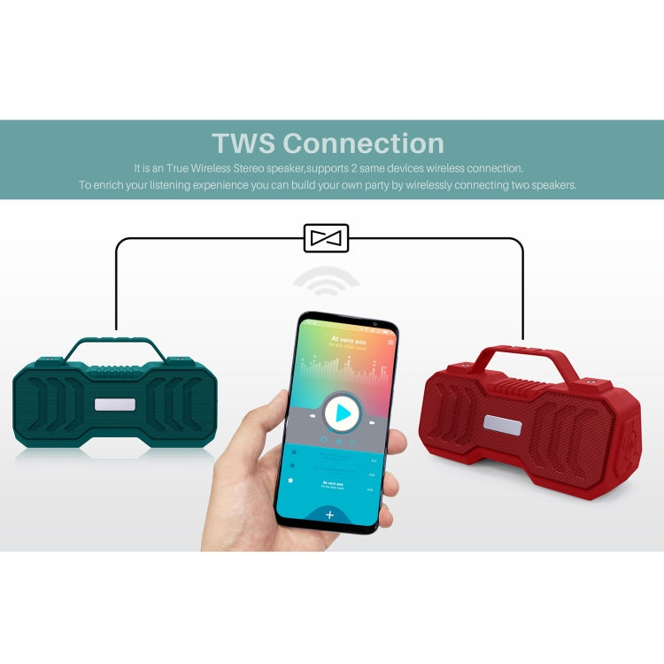 New Rixing NR-4500M Bluetooth 5.0 Portable Outdoor Karaoke Wireless Bluetooth Speaker with Microphone(Green)