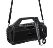 New Rixing NR-6011M Bluetooth 5.0 Portable Outdoor Karaoke Wireless Bluetooth Speaker with Microphone & Shoulder Strap(Black)