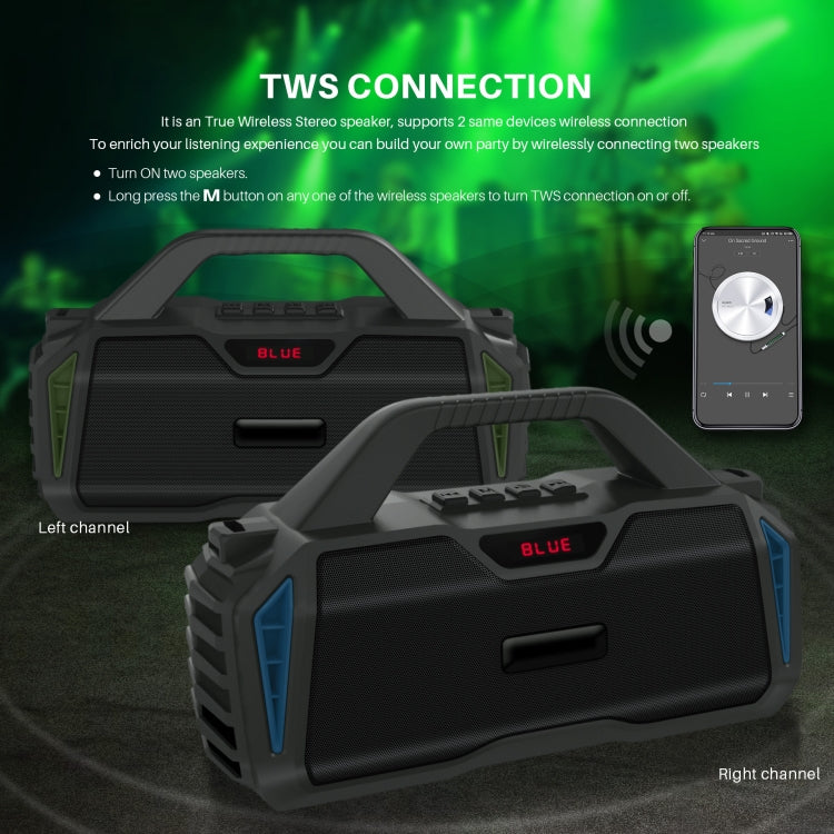 New Rixing NR-6011M Bluetooth 5.0 Portable Outdoor Karaoke Wireless Bluetooth Speaker with Microphone & Shoulder Strap(Red)