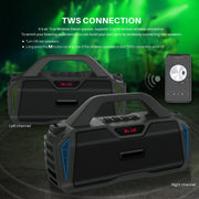 New Rixing NR-6011M Bluetooth 5.0 Portable Outdoor Karaoke Wireless Bluetooth Speaker with Microphone & Shoulder Strap(Red)