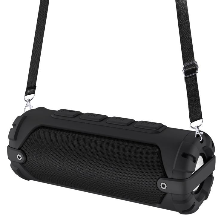 New Rixing NR-6013 Bluetooth 5.0 Portable Outdoor Wireless Bluetooth Speaker with Shoulder Strap(Black)