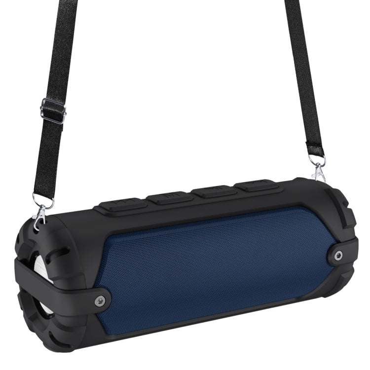 New Rixing NR-6013 Bluetooth 5.0 Portable Outdoor Wireless Bluetooth Speaker with Shoulder Strap(Blue)