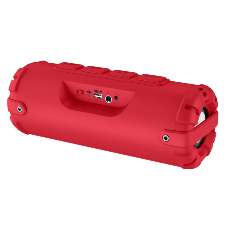 New Rixing NR-6013M Bluetooth 5.0 Portable Outdoor Karaoke Wireless Bluetooth Speaker with Microphone & Shoulder Strap(Red)