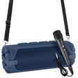 New Rixing NR-6013M Bluetooth 5.0 Portable Outdoor Karaoke Wireless Bluetooth Speaker with Microphone & Shoulder Strap(Blue) - free shipping - PMC Jewellery - Order now!