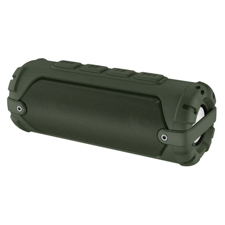 New Rixing NR-6013M Bluetooth 5.0 Portable Outdoor Karaoke Wireless Bluetooth Speaker with Microphone & Shoulder Strap(Green)