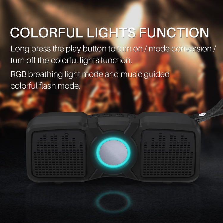 New Rixing NR-9011 Bluetooth 5.0 Portable Outdoor Wireless Bluetooth Speaker(Black)
