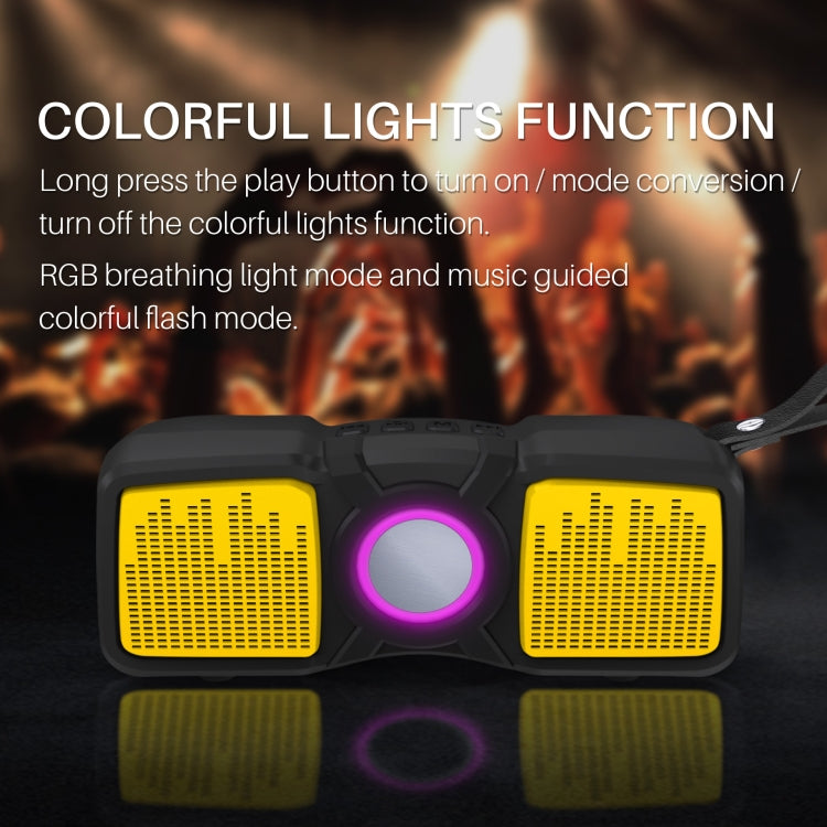 New Rixing NR-9011 Bluetooth 5.0 Portable Outdoor Wireless Bluetooth Speaker(Yellow)
