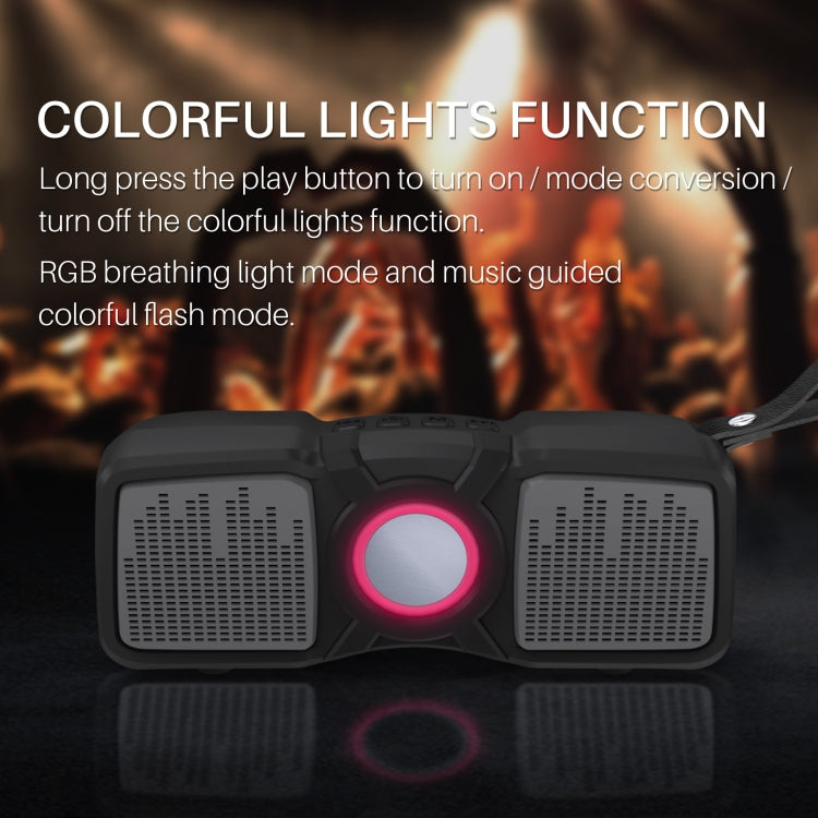 New Rixing NR-9011 Bluetooth 5.0 Portable Outdoor Wireless Bluetooth Speaker(Grey)