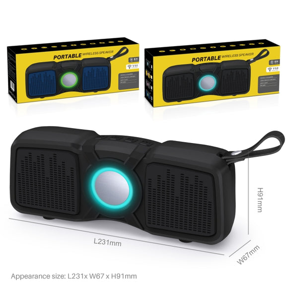 New Rixing NR-9011 Bluetooth 5.0 Portable Outdoor Wireless Bluetooth Speaker(Black)