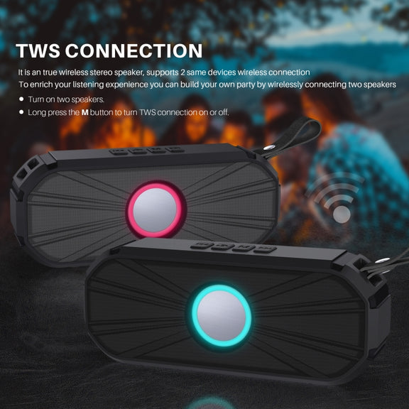 New Rixing NR-9012 Bluetooth 5.0 Portable Outdoor Wireless Bluetooth Speaker(Blue)