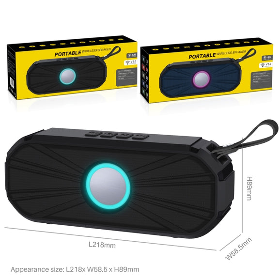 New Rixing NR-9012 Bluetooth 5.0 Portable Outdoor Wireless Bluetooth Speaker(Blue)