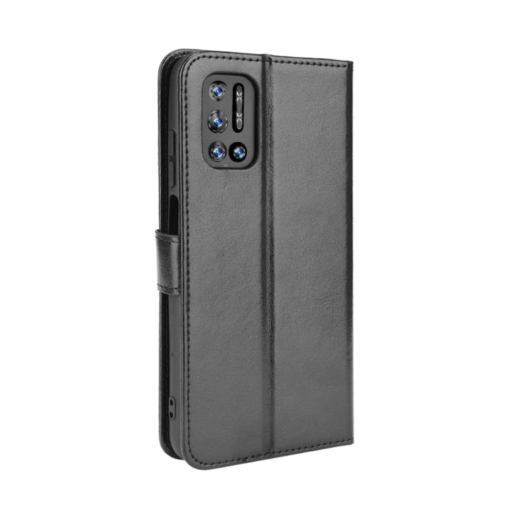 For Doogee N40 Pro Crazy Horse Texture Horizontal Flip Leather Case with Holder & Card Slots & Lanyard(Black)
