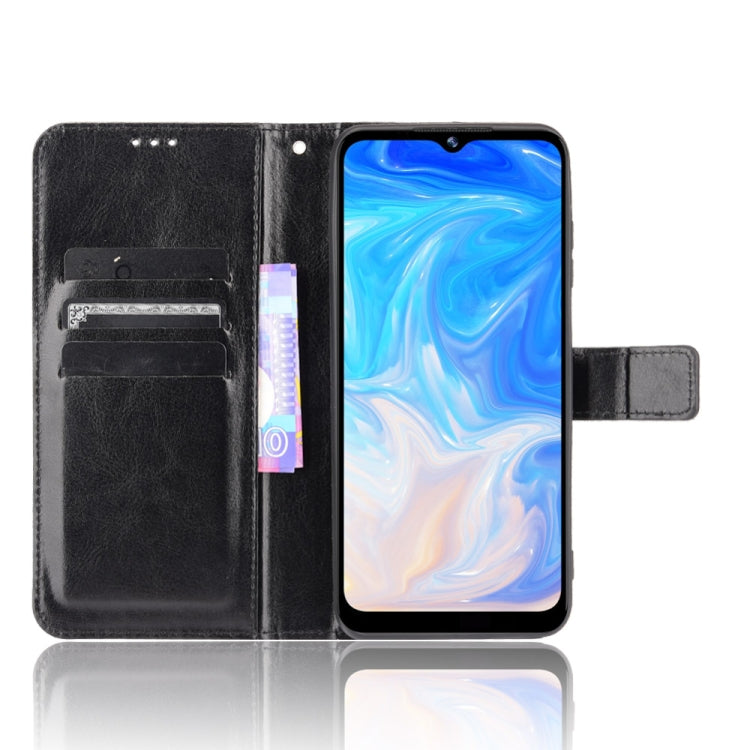 For Doogee N40 Pro Crazy Horse Texture Horizontal Flip Leather Case with Holder & Card Slots & Lanyard(Black)