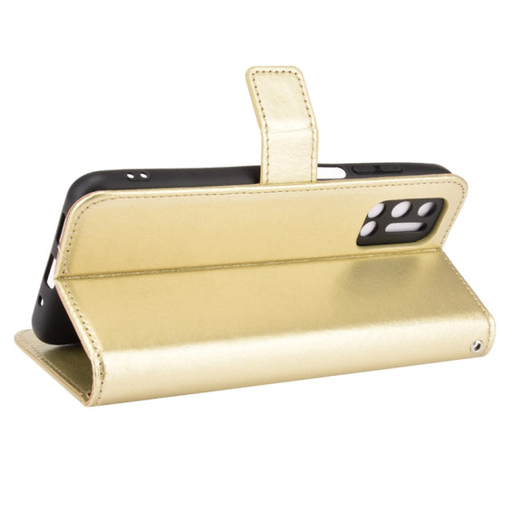 For Doogee N40 Pro Crazy Horse Texture Horizontal Flip Leather Case with Holder & Card Slots & Lanyard(Gold)