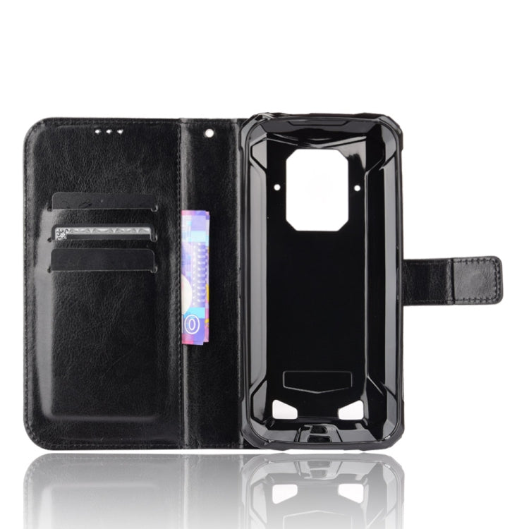 For Doogee S86 / S86 Pro Crazy Horse Texture Horizontal Flip Leather Case with Holder & Card Slots & Lanyard(Black)