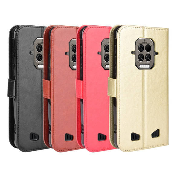 For Doogee S86 / S86 Pro Crazy Horse Texture Horizontal Flip Leather Case with Holder & Card Slots & Lanyard(Black)