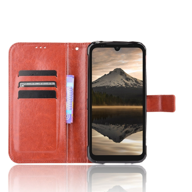 For Doogee S86 / S86 Pro Crazy Horse Texture Horizontal Flip Leather Case with Holder & Card Slots & Lanyard(Brown)