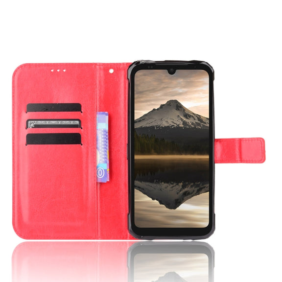 For Doogee S86 / S86 Pro Crazy Horse Texture Horizontal Flip Leather Case with Holder & Card Slots & Lanyard(Red)