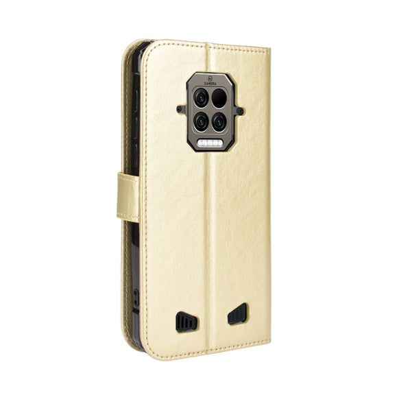 For Doogee S86 / S86 Pro Crazy Horse Texture Horizontal Flip Leather Case with Holder & Card Slots & Lanyard(Gold)