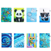 10 inch Universal Colored Drawing Horizontal Flip PU Leather Case with Holder & Card Slot(Panda)