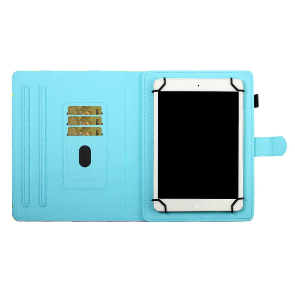 10 inch Universal Colored Drawing Horizontal Flip PU Leather Case with Holder & Card Slot(Panda)