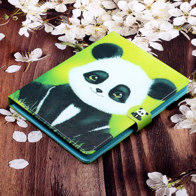 10 inch Universal Colored Drawing Horizontal Flip PU Leather Case with Holder & Card Slot(Panda)
