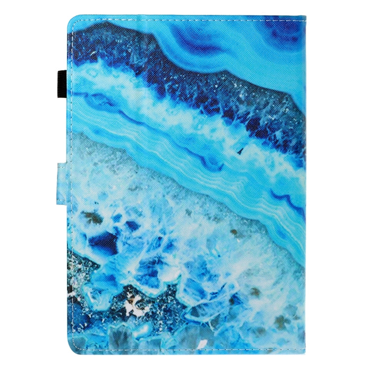 10 inch Universal Colored Drawing Horizontal Flip PU Leather Case with Holder & Card Slot(Blue Marble)