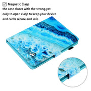 10 inch Universal Colored Drawing Horizontal Flip PU Leather Case with Holder & Card Slot(Blue Marble)