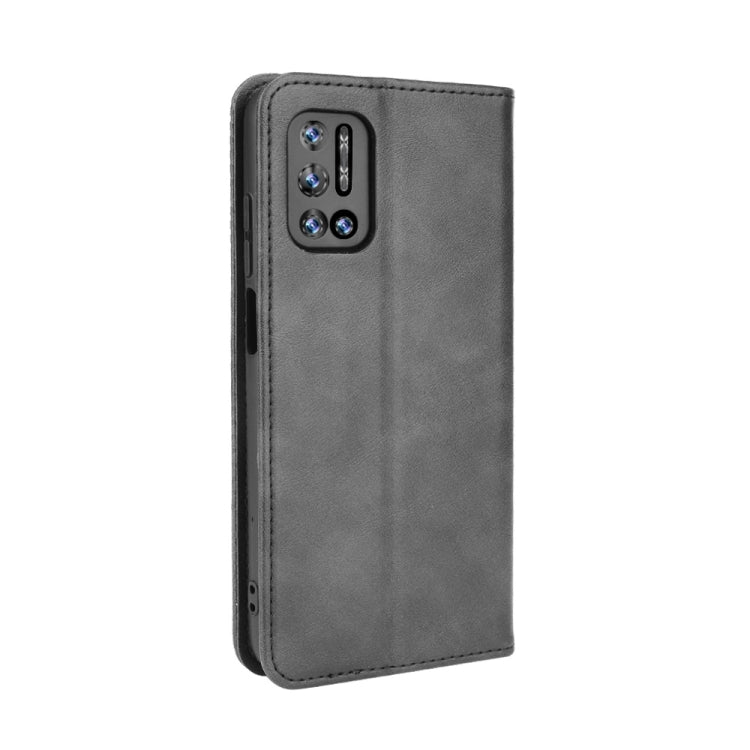 For Doogee N40 Pro Magnetic Buckle Retro Pattern Horizontal Flip Leather Case with Holder & Card Slot & Wallet(Black)