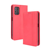 For Doogee N40 Pro Magnetic Buckle Retro Pattern Horizontal Flip Leather Case with Holder & Card Slot & Wallet(Red)