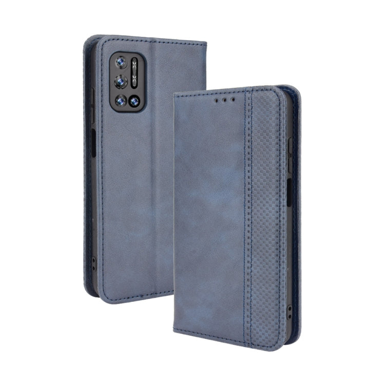 For Doogee N40 Pro Magnetic Buckle Retro Pattern Horizontal Flip Leather Case with Holder & Card Slot & Wallet(Blue)