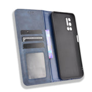 For Doogee N40 Pro Magnetic Buckle Retro Pattern Horizontal Flip Leather Case with Holder & Card Slot & Wallet(Blue)